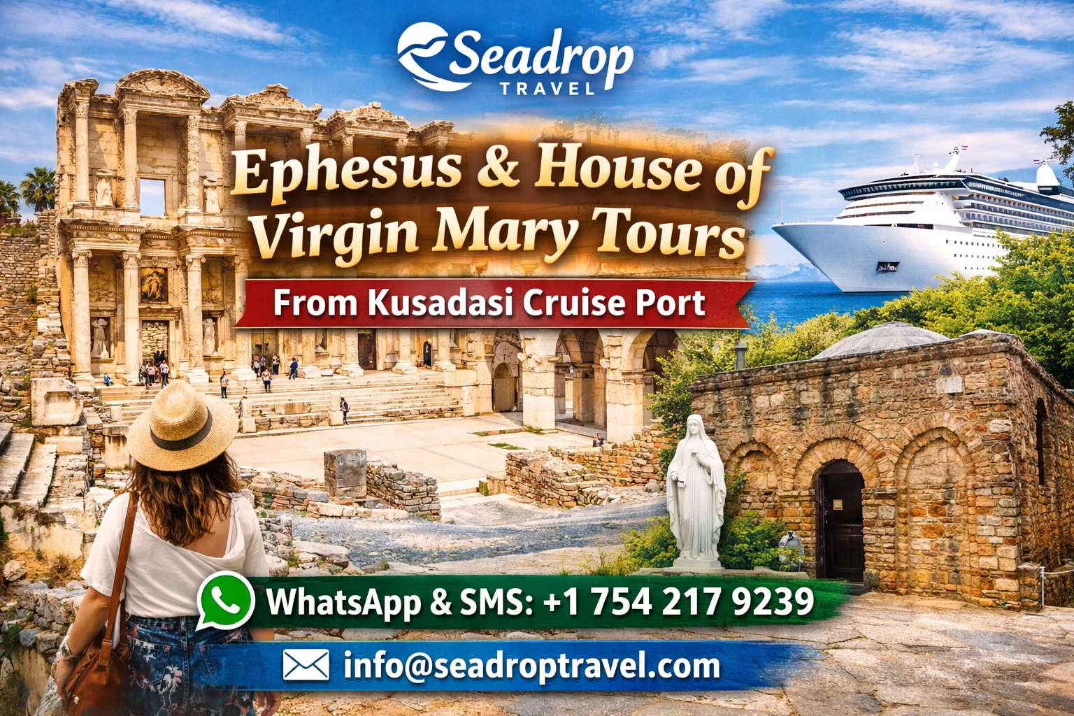 Discover Ephesus, House of Virgin Mary & St. John from Kuşadası with Sea DropTravel